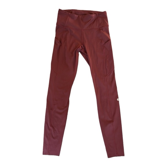 LULULEMON Fast and Free High-Rise Tight 28" *Non-Reflective Brushed Nulux Garnet - Picture 3 of 12